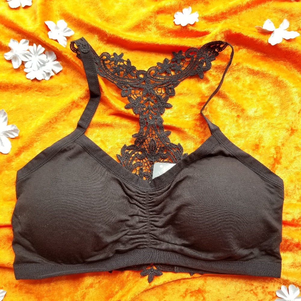 WOMENS LACE BRALETTE SPORTS BRA - Picture 4 of 6